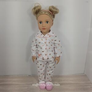Our Generation Serenity 18" Slumber Party Doll With Pajamas And House Slippers